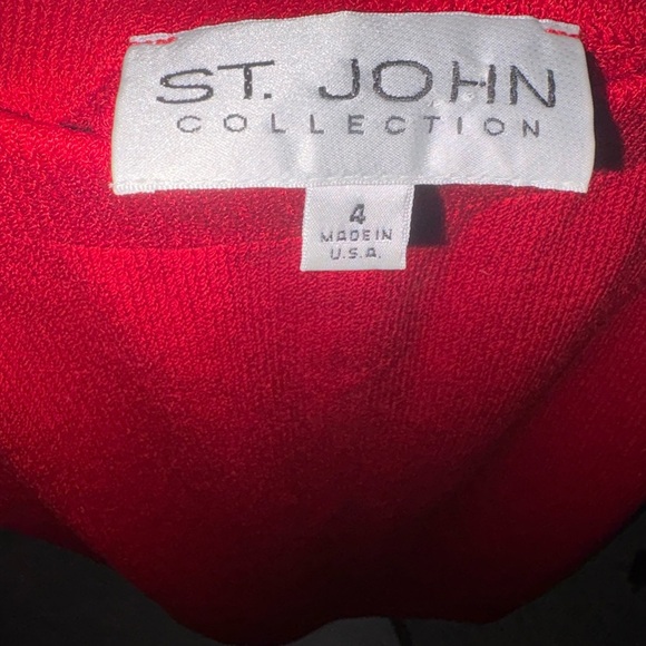 St. John Collection red Skirt Knee Length Knit material FA 08 group 4 - Picture 6 of 10